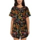 thumbnail image 1 of Fotbe Sunflower Rooster Conjunto de Pijama Estampado para Mujer, 2 Piezas, Ropa de Dormir con Camiseta de Manga Corta y Shorts Suaves-XX-Large, 1 of 6