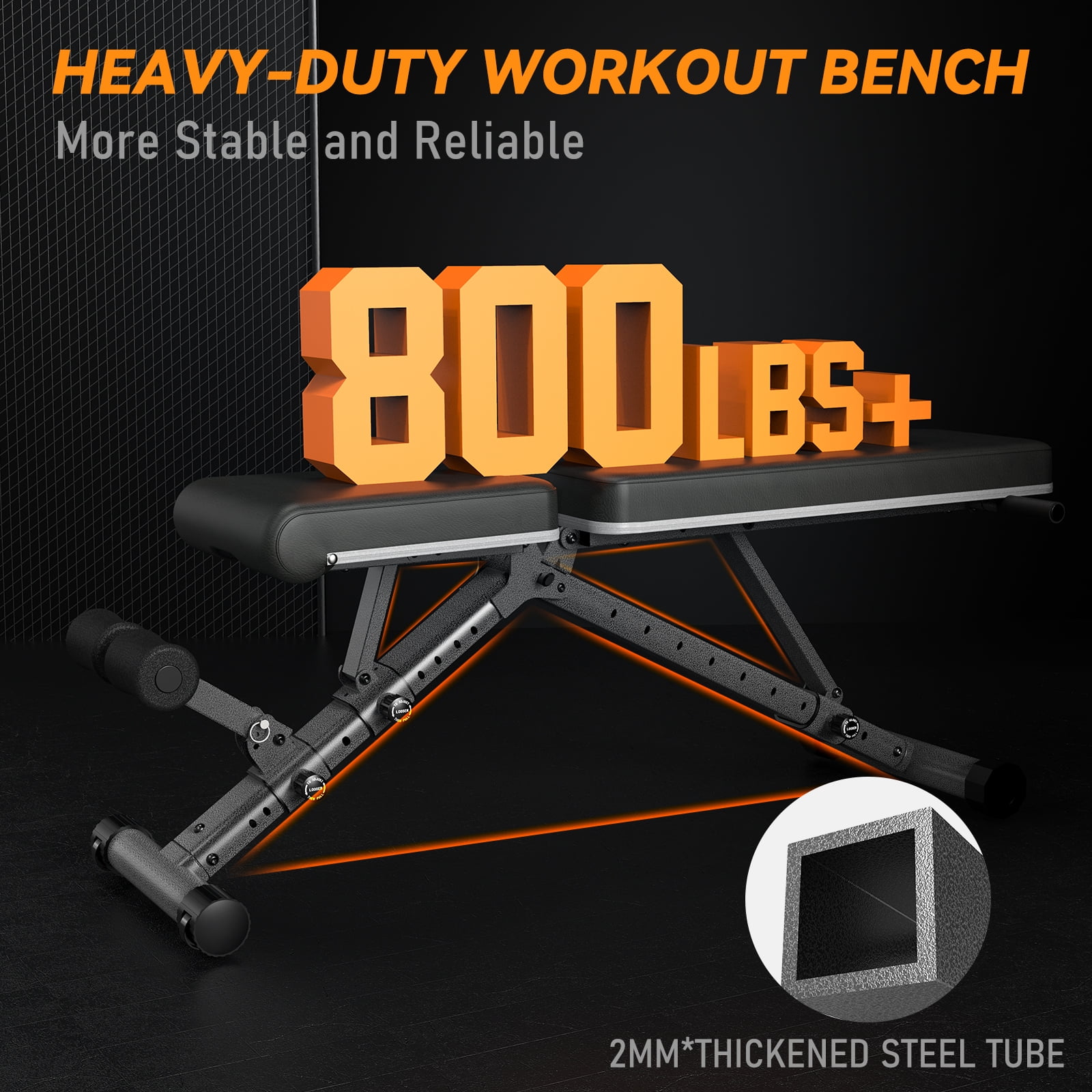 KURONO 90° Adjustable Weight Bench Workout bench,800LB
