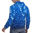 thumbnail image 6 of Sikiie A Blue Glitter Men's Hoodie, Essentials Hoodie, Sweatshirt, Pullover Hooded Sweatshirt for Men-Medium, 6 of 7