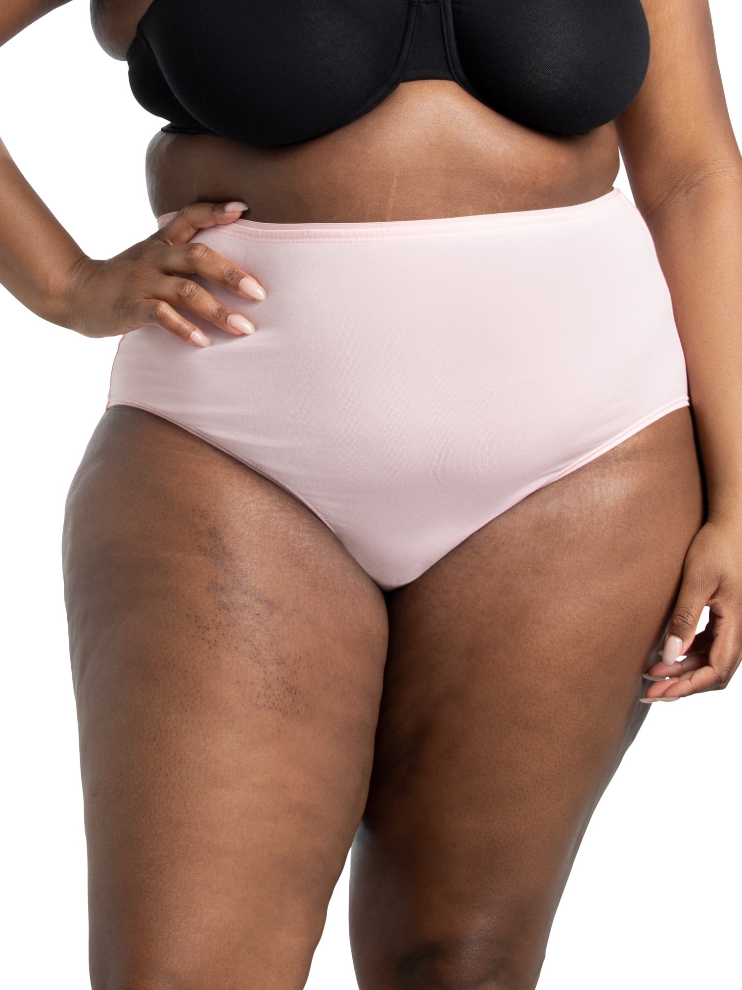 Fit for Me by Fruit of the Loom Women's Plus Size Cotton Stretch Brief Underwear, 6-Pack