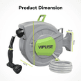 thumbnail image 5 of Vipuse Retractable Garden Hose Reel,1/2 inch x 100 ft Wall Mounted Garden Hose Reel with 10 Pattern Nozzle,Slow Return System,180° Swivel Bracket, 5 of 8