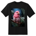 thumbnail image 2 of Plus Size Shirt for Women Black Tops for Women Short Sleeves Shirt for Women Red-Browed Bird Pink 2 T Shirt Crewneck Shirt for Women 5XL, 2 of 5