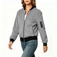 thumbnail image 4 of GaThRRgYP Jackets for Women Dressy Women's Winter Long-sleeved Zipper Fashion Casual Baseball Jacket Corduroy Jacket Gray XXL, 4 of 7