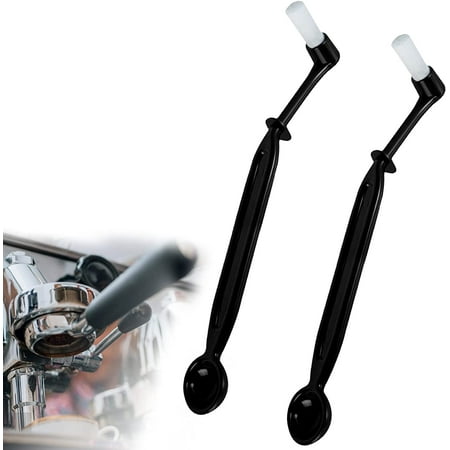 

Coffee Brush 2 Heavy Duty Nylon Cleaning Brushes Can Be Used for Electric Coffee Grinders & Espresso Machines Brush with Spoon - Black