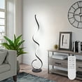 thumbnail image 4 of 53 Inch Spiral Floor Lamps Modern LED Floor Lamp for Bedroom 34W Dimmable Black Floor Lamp with Remote Control Contemporary Standing Lamp for Living Room Bedroom Kitchen Office, 4 of 6