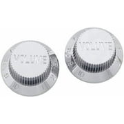 Allparts PK-0154 Set of 2 Plastic Volume Knobs for Stratocaster, Chrome plated plastic