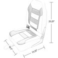 thumbnail image 2 of Seamander Stripe High Back Boat Seat,White/Blue, 2 seats, 2 of 4