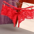 thumbnail image 3 of Panties for Women,Japanese Style Hollow Out Transparent Lace Low Waist Triangle Thong Open Underwear Panties,Womens Underwear,Red,One Size, 3 of 3