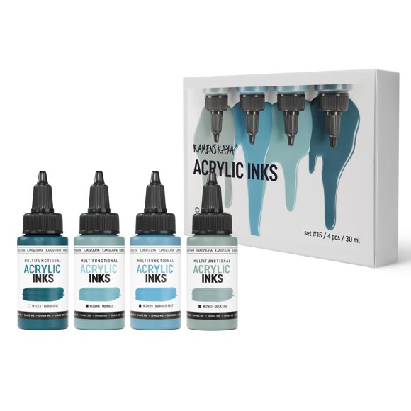 Set de tintas acrílicas KAMENSKAYA #15 4 x 30 ml pintura líquida