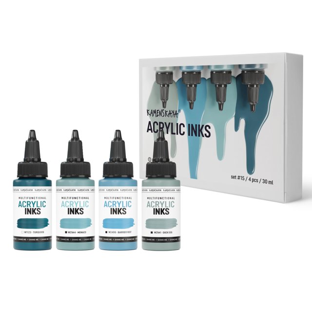 Set de tintas acrílicas KAMENSKAYA #15 4 x 30 ml pintura líquida