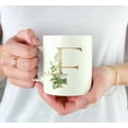 thumbnail image 3 of Koyal Wholesale Ceramic Coffee Mug, Exotic Tropical Monogram, Letter F, 3 of 5