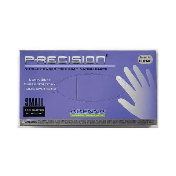 Adenna PCS772 Precision Nitrile Gloves Powder Free Small Violet 100/Bx