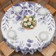 thumbnail image 2 of Purple Eucalyptus Leaves Round Tablecloth 54 inches Spring Summer Botanical Waterproof Oil-Proof Table Cloth Round Table Cover for Holiday Party Picnic Dinner Decor Indoor and Outdoor Use, 2 of 9