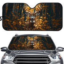 Uorisanigo Forest Deer Car Sun Shade Side Window Decorative Foldable Front Car Window Shades Sun Protection Reflective Sun Visor Reflector Sunshade Car Accessiores