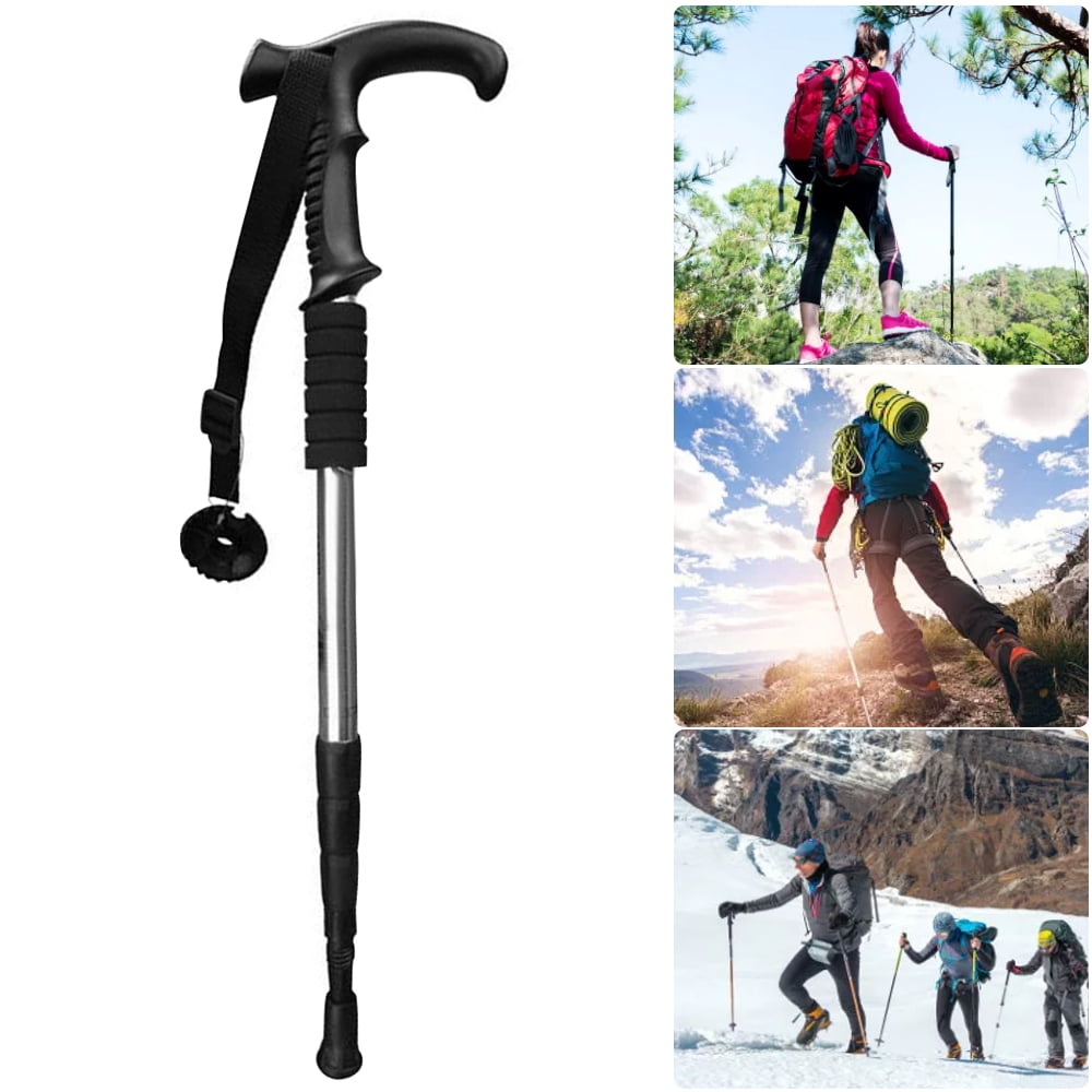Carbon Fiber Alloy Trekking Walking Hiking Sticks Adjustable Alpenstock Poles 
