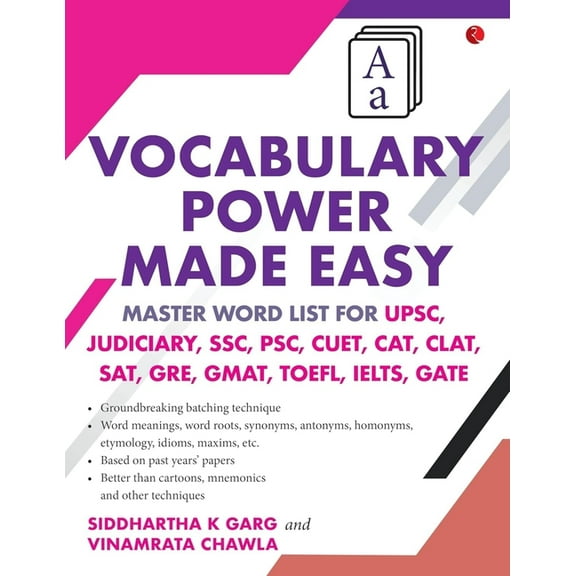 Vocabulary Power Made Easy: Master Word List for Upsc, Judiciary, Ssc, Psc, Cuet Cat, Clat, Sat, Gre, Gmat, Toefl, Ielts, (Paperback)