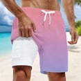thumbnail image 2 of IWRICH Men's Big and Tall Swimming Trunks with Compression Liner 2 in 1 Swim Shorts with Pockets Pink XXXXL, 2 of 4