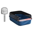 thumbnail image 3 of Inodoro con bandeja de arena para mascotas abierta, fácil de limpiar, antiadherente de baño profundo con recipiente para cuchara, , Azul profundo, 3 of 6