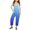 Blue, variant on Girls Jumpsuit Summer Print V Neck Sleeveless Romper Loose Fit Casual With Pockets Teens Juniors Lightweight Cute Dailywear 13-14 Years