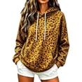 thumbnail image 2 of Gunia Womens Hoodie Leopard Hooded Sweatshirt With Pocket Casual Cozy Oversized Top Warm Fleece Fall Winter Fashion Pullover Clothes, 2 of 4