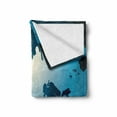 thumbnail image 2 of Diver Soft Flannel Fleece Throw Blanket, Shadowy Silhouettes of a Scuba Diver Fishes and Corals Monochromatic Art, Cozy Plush for Indoor and Outdoor Use, 50" x 60", Petrol Blue Sky Blue, by Ambesonne, 2 of 6