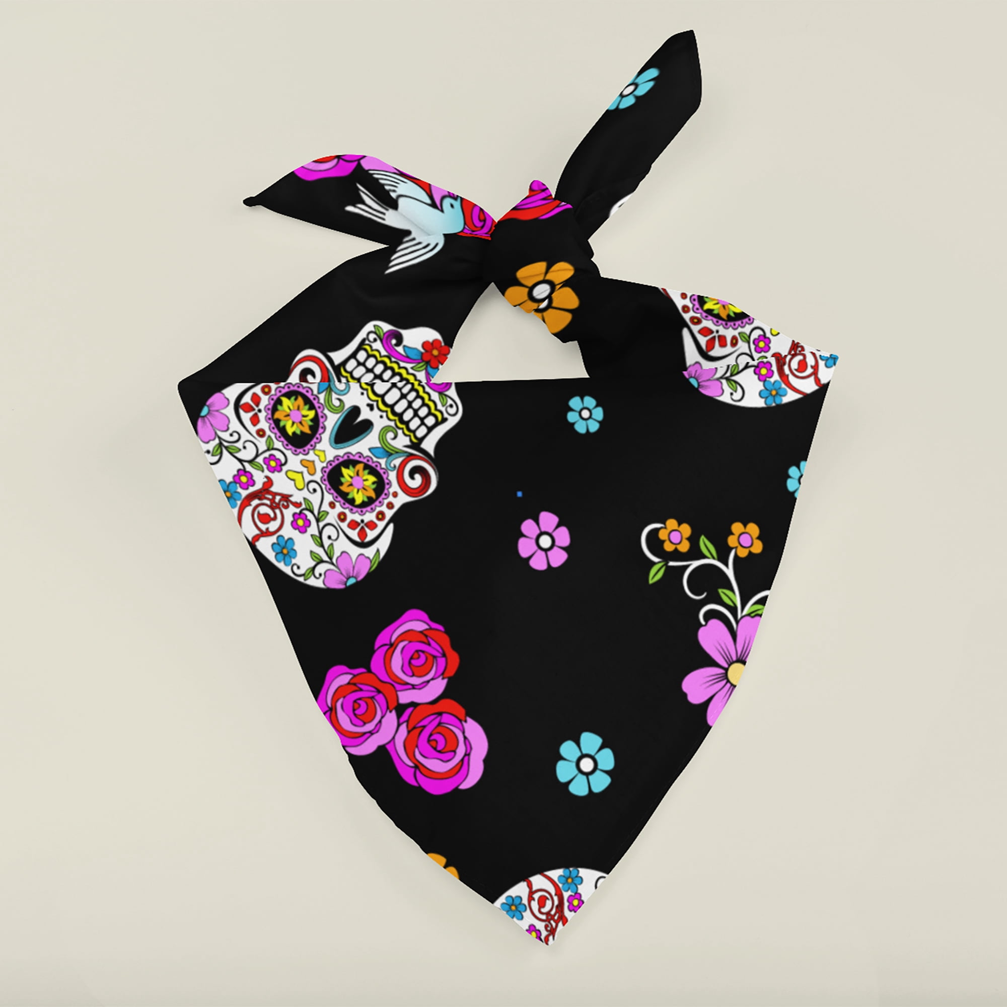 1 Yard 100% Cotton Day of the Dead, Black, 44" Wide for Quilting & Sewing by David Textiles