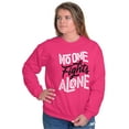 thumbnail image 3 of No One Fights Alone Breast Cancer Women Plus Size Crewneck Sweatshirt Brisco Brands 3X, 3 of 5