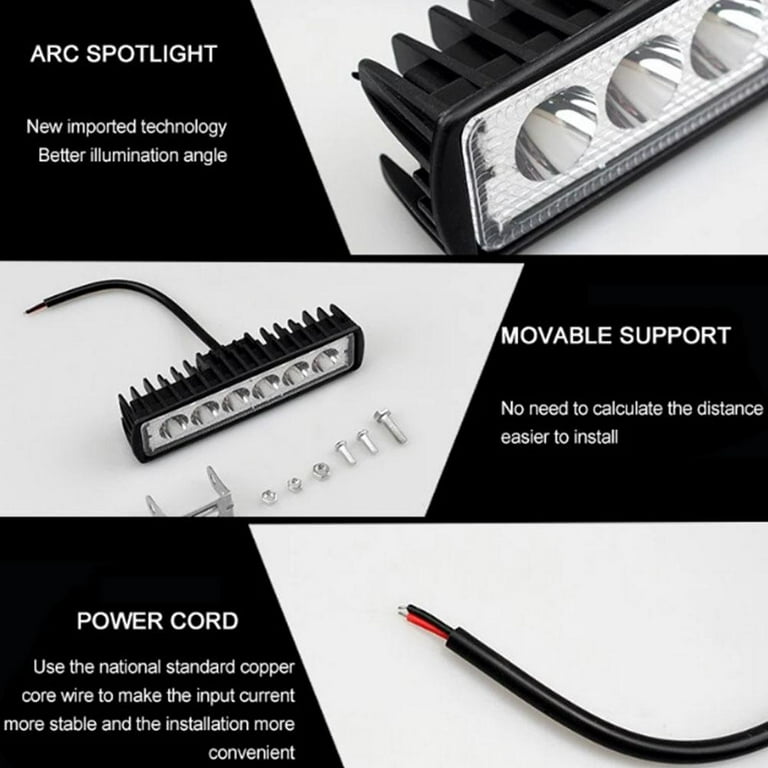 6 LED Offroad Car Work Light Daytime Running Spotlight Beam 6 LED Offroad Car Work Light Daytime Running Spotlight Beam