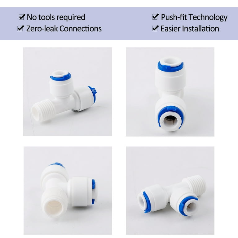 1 Hose Adapter 1/4" AG X 6.5mm Quick Connect Fitting For RO Water Filter &amp; Aquarium (90&deg; Or Straight) Push To Connect Fittings 1/4 Inch