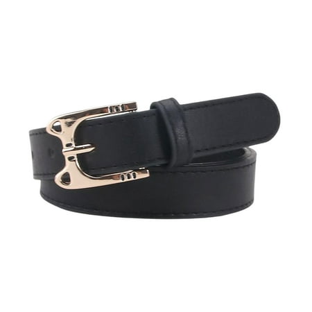 Women Leather Belts with Pin Buckle Waist Band Fashion Skinny Belt ...