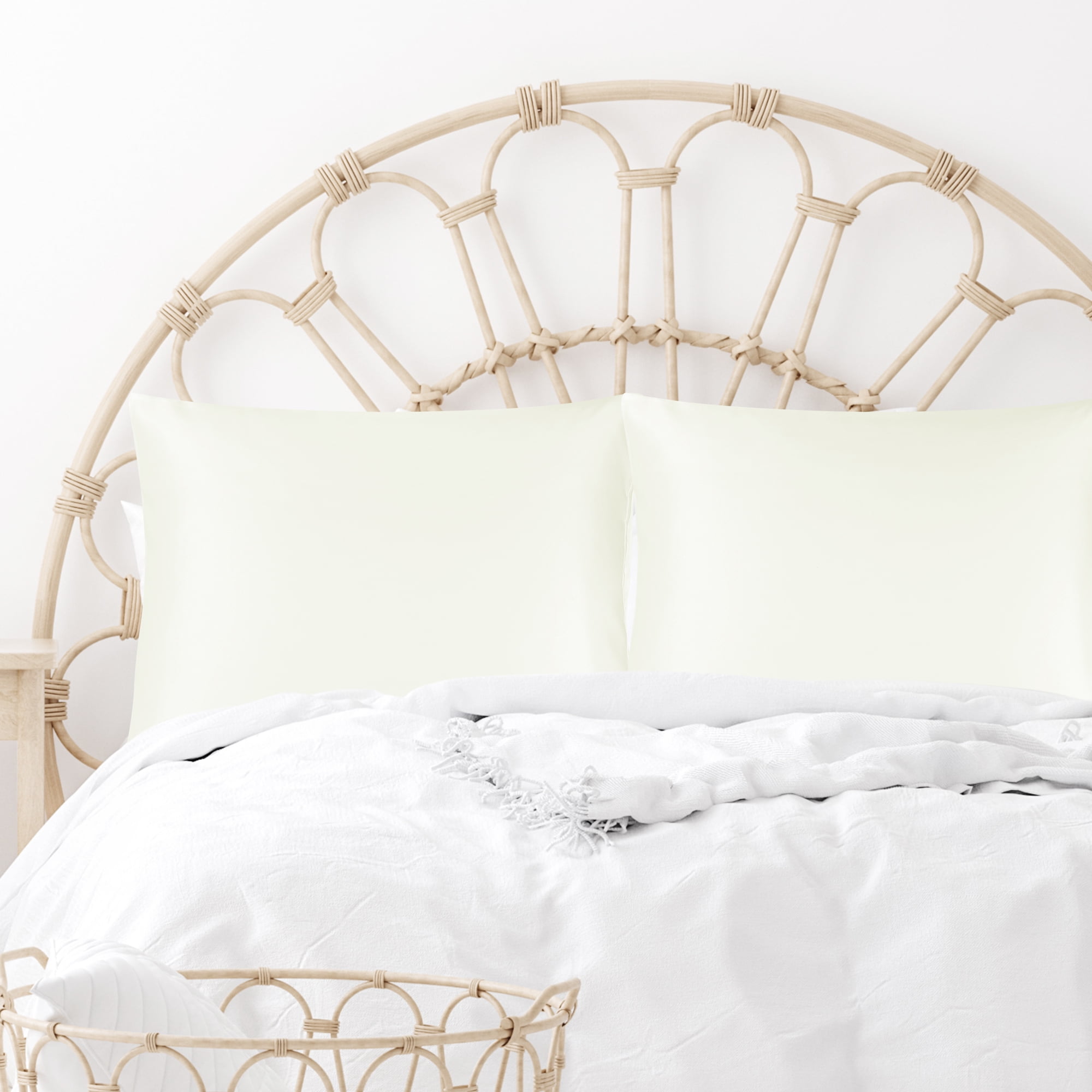 Unique Bargains 4 Pack Satin Pillowcases for Hair and Skin, Cream Standard