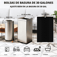 thumbnail image 2 of Bolsa de basura negra duradera de 30 galones 2 volúmenes de bolsas de basura 30PCS para uso doméstico, comercial, basura de patio y a granel., 2 of 6