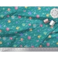 thumbnail image 2 of Soimoi Green Poly Georgette Fabric Mermaid & Starfish Ocean Printed Craft Fabric by the Yard 52 Inch Wide, 2 of 3