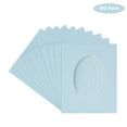 thumbnail image 2 of Baby Blue Acid Free 6x7.5 Oval Picture Frame Mat with White Core Bevel Cut for 3x5 Pictures - Fits, 2 of 3