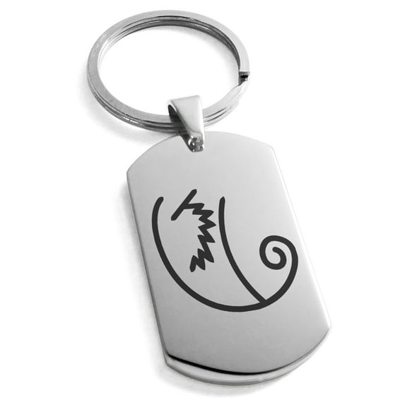Stainless Steel Reiki Motor Zanon Wellness Engraved Dog Tag Keychain Keyring