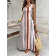 thumbnail image 4 of Women's Retro Striped Sleeveless Round Neck Maxi Dress, 4 of 4