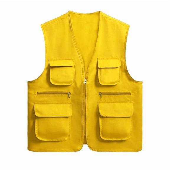 Fewfanhot Men's & Women's Heavy-Duty Stand Collar Fishing Vest, Water-Resistant Sleeveless Jacket with Numerous Storage Pockets