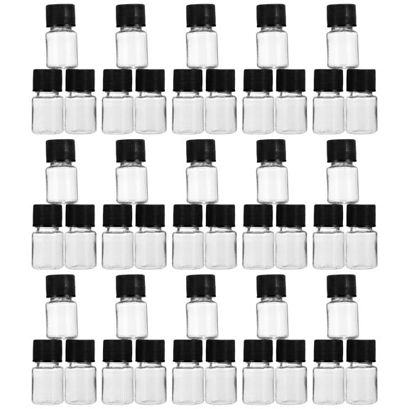 50pcs Clear Liquid Sample Bottles Small Empty Essential Oil Containers with Screw Caps