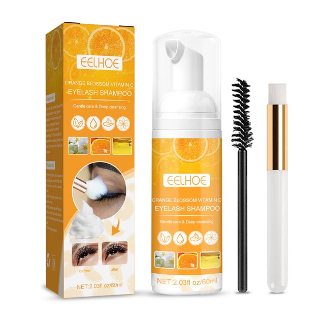 EELHOE 60ml Azahar Vitamina C Champú para pestañas Cuidado suave EELHOE 60ml