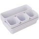 thumbnail image 1 of Organizador de cajones blanco transparente con divisor de almacenamiento y bandeja de almacenamiento con 3 tamaños de compartimentos para cubiertos, cosméticos y joyas para cocina, dormitorio y baño., 1 of 5
