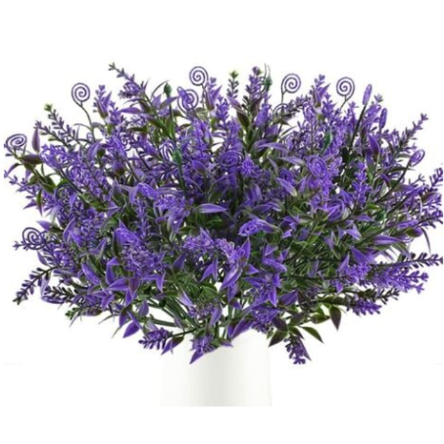 Decoración de flores artificiales 2 piezas Lavanda Planta artificial Plantas de balcón Planta verde Flores artificiales Flores de plástico para jardín en maceta Balcón Decoración de la boda TUNC Sencillez