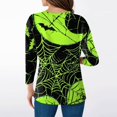 thumbnail image 6 of WTOBBY Women's Halloween Printed V-Neck Loose Shirt with 3/4 Sleeve, Casual Button Detail T-Shirt Top for Fall Season, Comfortable Fashion Apparel and Daily Wear,Green L, 6 of 6
