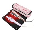 thumbnail image 3 of Hair Tool Organizer Bag with Heat Resistant Mat Removable Travel Storage Case for Hot Air Brushes Curling Irons Pink Line Art Sea Life Pattern, 3 of 8