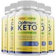 (5 Pack) Optimum Keto - Supplement for Weight Loss - Energy & Focus Boosting Dietary Supplements for Weight Management & Metabolism - Advanced Fat Burn Raspberry Ketones Pills - 300 Capsules