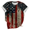 thumbnail image 5 of Elvqul Womens Patriotic Tops 4th of July American Flag Blouses Plus Size Independence Day Round Neck Shirts for Women Short Sleeve, 5 of 5