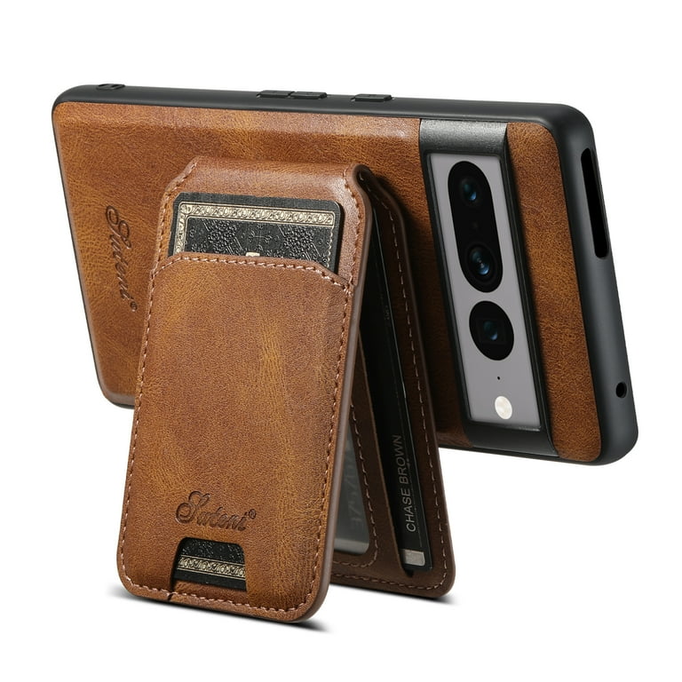 Custodia A Libro Con Magnetica Per Google Pixel 7 Pro - Cover In Pelle PU Con Morbido TPU, Slot Per Carte E Supporto - Kingdee - Nero