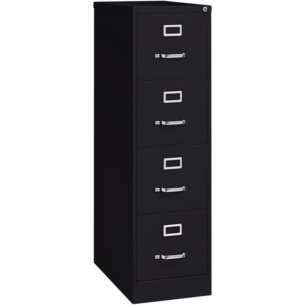 Scranton & Co 26.5"D Metal 4-Drawer Letter Width Vertical Filing Cabinet Black