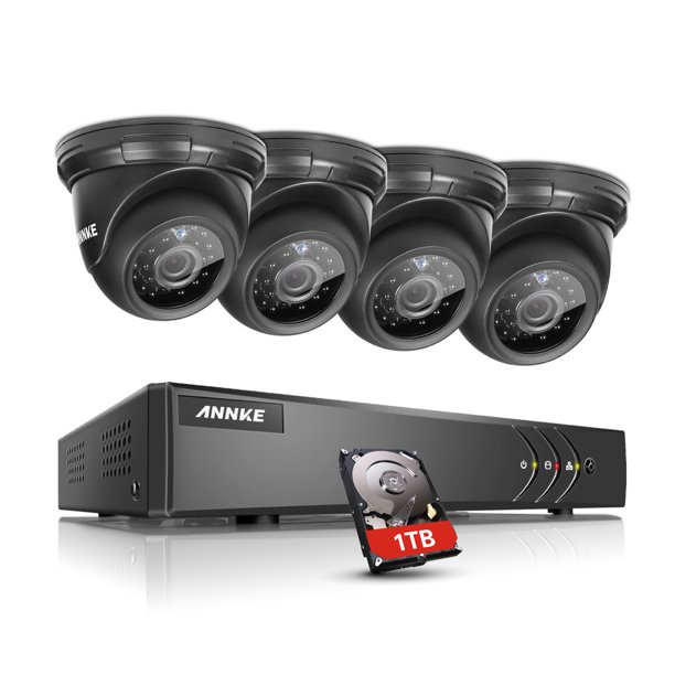ANNKE 4CH Security System 1080N Video Recorder and 4Pcs Indoor/outdoor