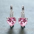 thumbnail image 5 of YYKihy Women Earrings Heart Shaped Zircon Multi Color Fashion Simple Earrings Fashion Earrings Zircon Ear Button Peach Heart Multi Color Jewelry, 5 of 9