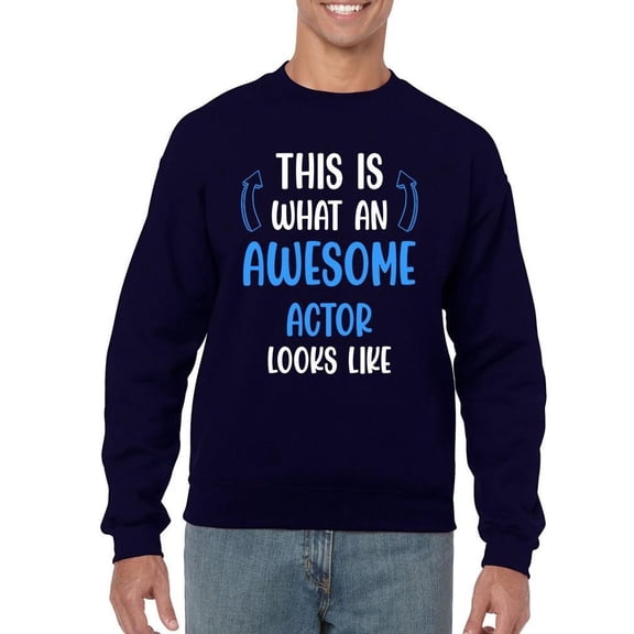 Awesome Actor Looks Like Sweatshirt Men -Smartprints Designs, Male Large